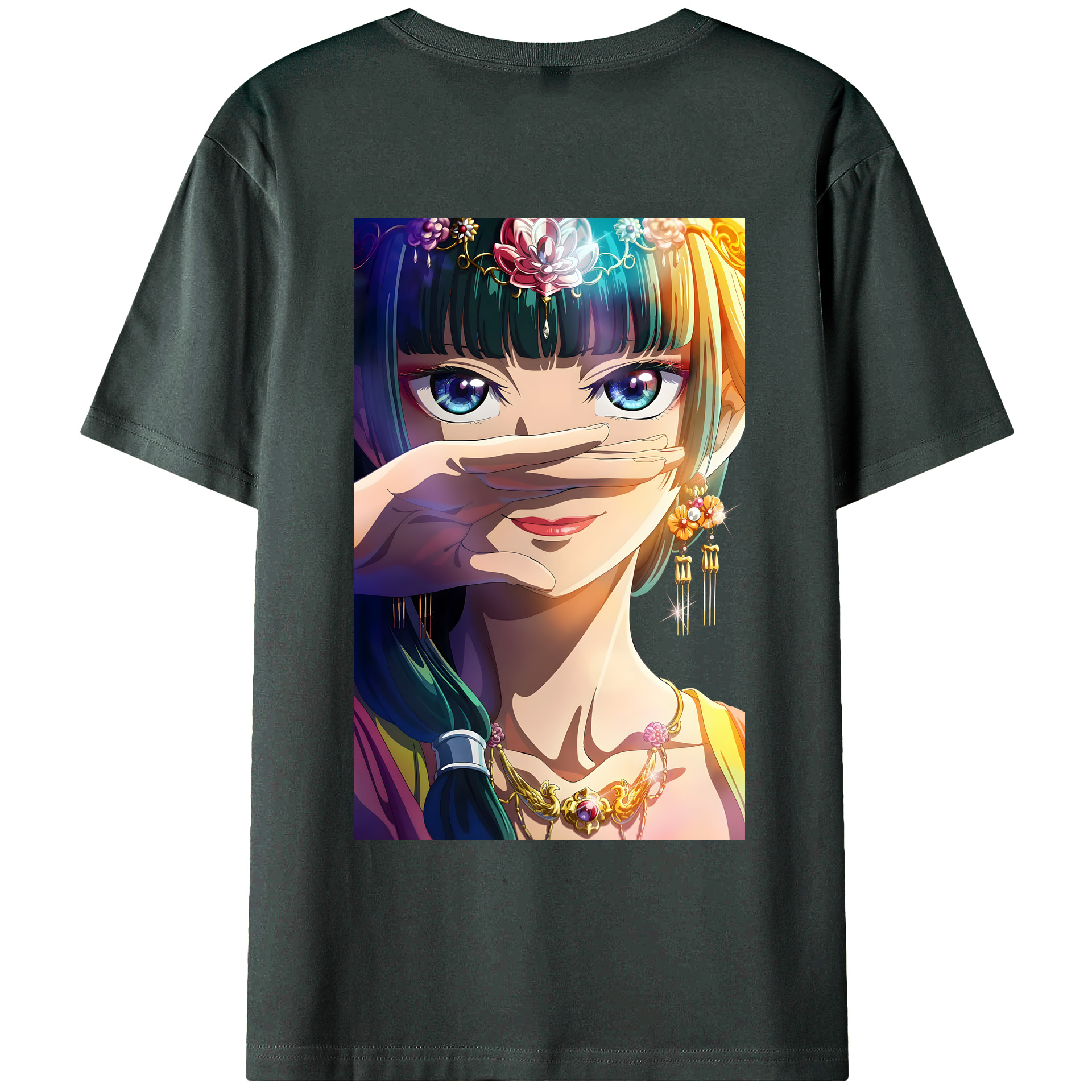 （画像用） 薬屋のひとりごと The Apothecary Diaries 綿100％ メンズ半袖Tシャツ（バックプリント） 通気性